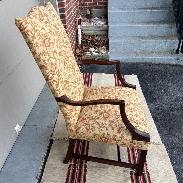 Oxblood Red A Vintage Mahogany Hepplewhite Style Lolling Chair, Circa 1970’s For Sale - Image 8 of 12