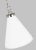 Traditional Chapman & Myers by Visual Comfort Studio Wellfleet Medium Cone Pendant, Matte White & Polished Nickel For Sale - Image 3 of 5