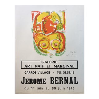 French Original Vintage Exhibition Poster Signed by the Artist For Sale