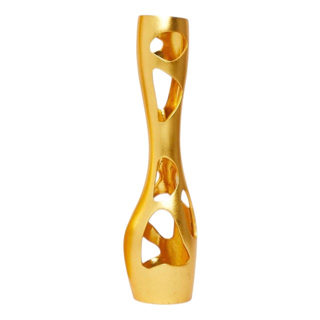 Small Bronze Gold Leaf Vase by Reda Amalou Design For Sale