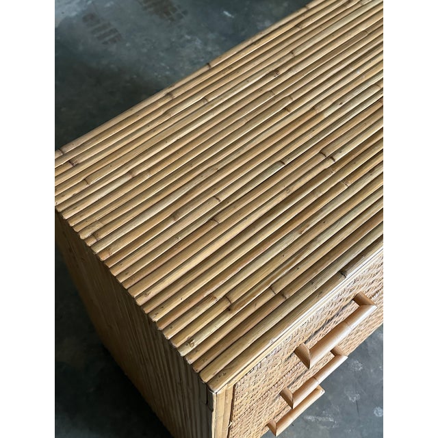 1980s 1980s Cane and Split Bamboo Chest For Sale - Image 5 of 12