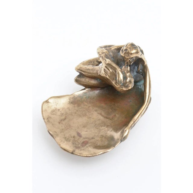 Vintage Signed Victor Zaikine Bronze Sculpture Erotic Lovers Embrace Series 60's For Sale - Image 4 of 10