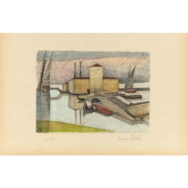 Modern Alcione Gubellini, View of the Laguna in Venice, Etching, Mid-20th Century For Sale - Image 3 of 3