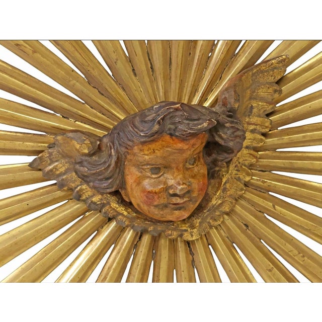 A rare and exceptional religious large-scale giltwood wall-hanging plaque / salvaged church altar element Dating to the...