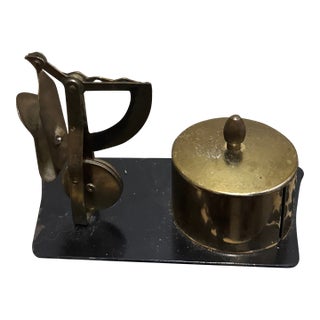 Vintage MCM Brass Desk Post Office Letter Scale For Sale