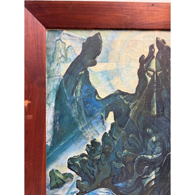 Large 1930s Modernist Expressionist Seascape Oil Painting by Vadim Chernoff – Pafa Exhibited 1939 For Sale - Image 4 of 10