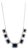 7.3ct Emerald-Cut Blue Sapphire Diamond Halo Station Necklace in 14k White Gold For Sale