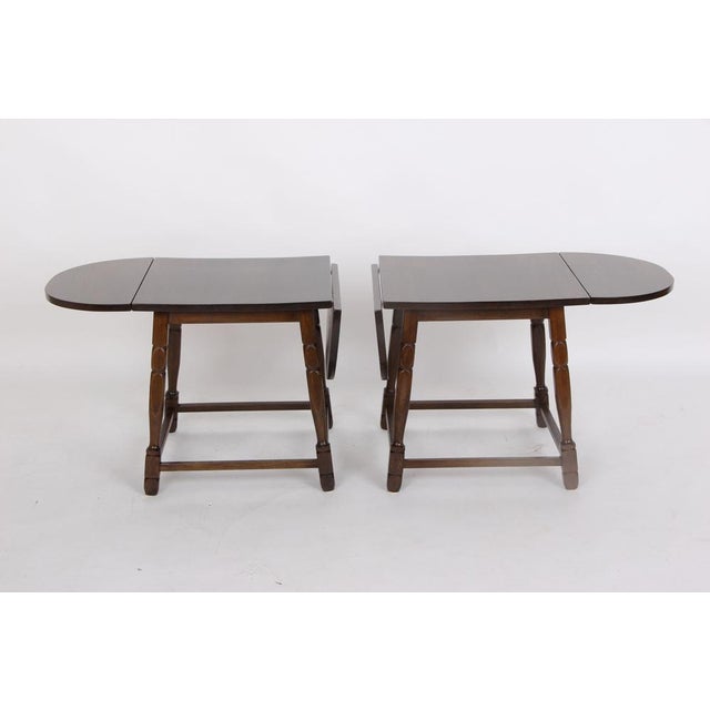 Small Danish Stained Oak Table, 1960s, Set of 2 For Sale - Image 11 of 18
