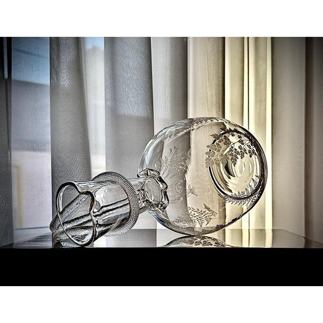 Victorian Etched Glass Amphora Jug with Serpent Handle, 1880s For Sale - Image 18 of 18