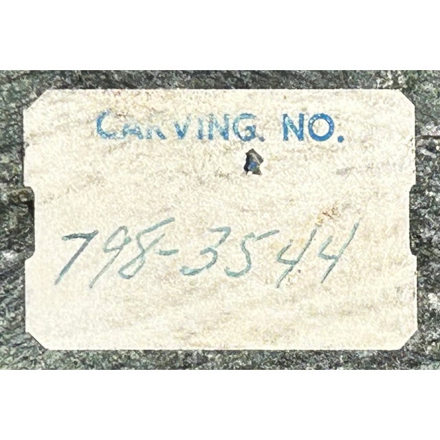 Vintage Canadian Inuit Beluga Whale Serpentine Stone Carving by Nooshoota Paduq (1979) For Sale - Image 10 of 12