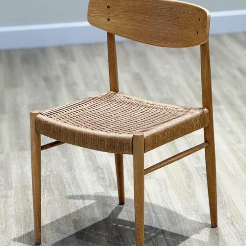 Wood Model 501 Papercord Dining Chairs in Oak from A.M Møbler, Set of 8 For Sale - Image 7 of 12