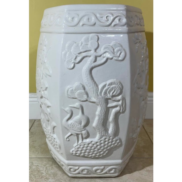 Vintage Six Sides Chinese Garden Stool For Sale - Image 10 of 12