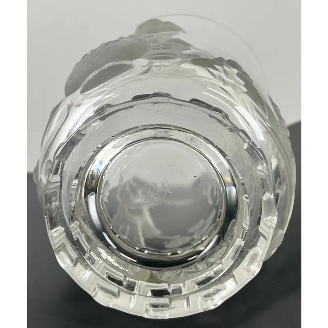 1930 Verlys French Art Glass “Mandarin” Vase Frosted & Clear Relief Design For Sale - Image 11 of 18