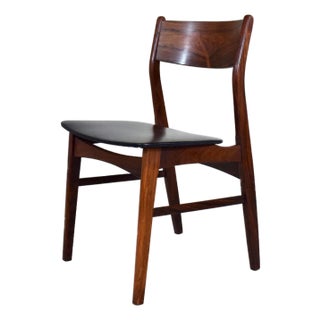 Danish Modern Rosewood Side Chair With Skai Leatherette, 1960s For Sale