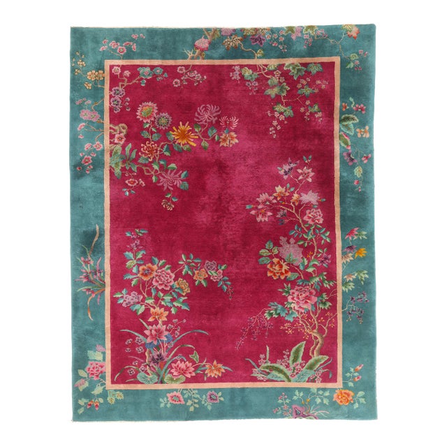 Antique Chinese Art Deco Rug, 08'10 X 11'06 For Sale