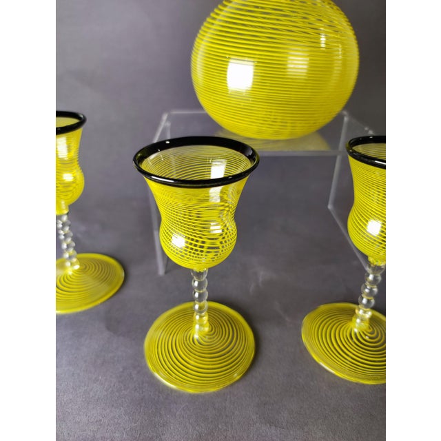 Black Vintage Art Deco Liqueur Glasses and Carafe from Lauscha, 1920s, Set of 5 For Sale - Image 8 of 12