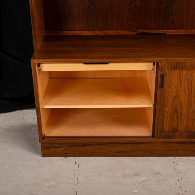 Oxblood Red 1980s Mid-Century Danish Modern Poul Hundevad Rosewood Veneer Buffet Hutch For Sale - Image 8 of 12