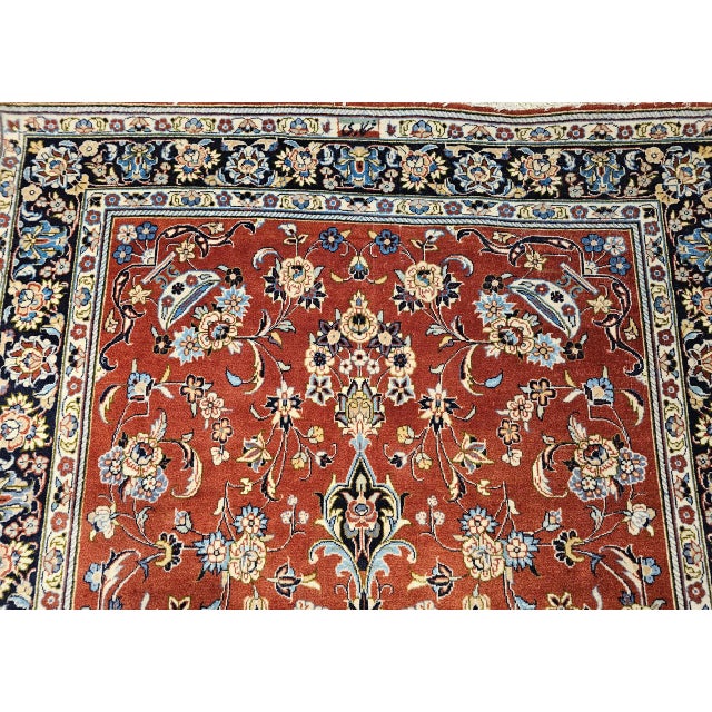 Vintage Turkmen Area Rug, Hand-Knotted Wool, Allover Geometric Pattern, Pistachio Green & Red, 4x8 For Sale - Image 15 of 18
