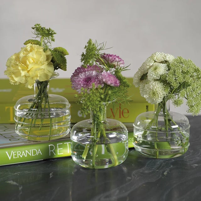 Modern Unique Glass Vases, Assorted Styles, Set of 3 For Sale - Image 3 of 4