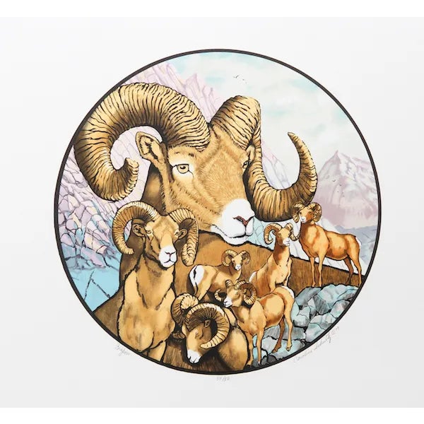 Caroline Schultz, "Big Horns," Lithograph For Sale