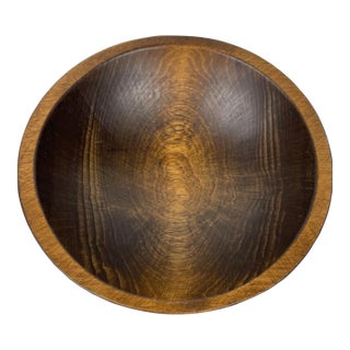 Vintage Handmade Wooden Bowl Made in Vermont For Sale