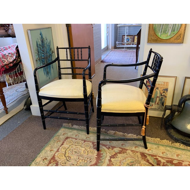 20th Century Faux Bamboo Chairs, Pair For Sale In New York - Image 6 of 16