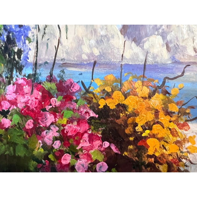 Italian Artist Moriani (20c) Coastal Landscape Oil on Canvas Painting, Framed For Sale In Jacksonville, FL - Image 6 of 10