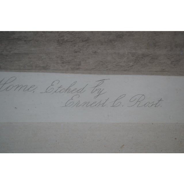 Black Antique Ernest C Rost the Oysterman's Home Panoramic Landscape Etching 31" For Sale - Image 8 of 12