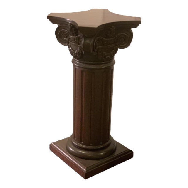 Vintage Wooden Architectural Columnar Style Pedestal Display or Plant Stand For Sale