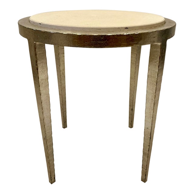 Modern Silver Leaf Iron Table Chairish