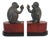 Pair of Patinated Bronze Monkey Bookends For Sale
