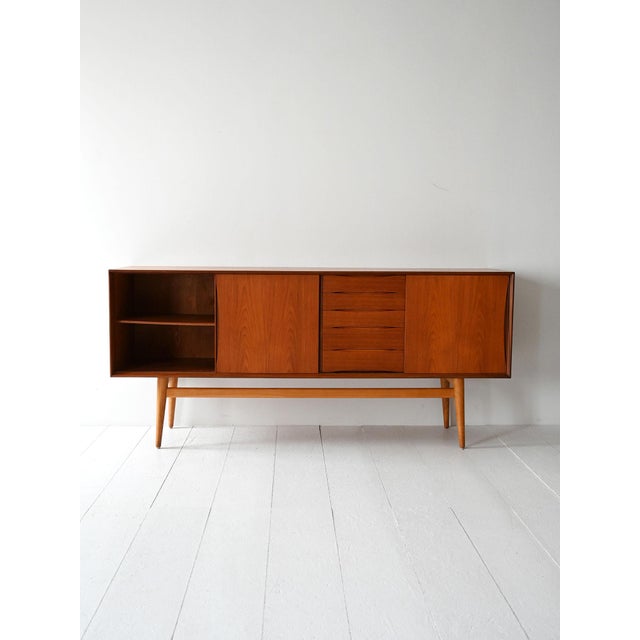 Brown Vintage Scandinavian Teak Sideboard, 1960s For Sale - Image 8 of 14