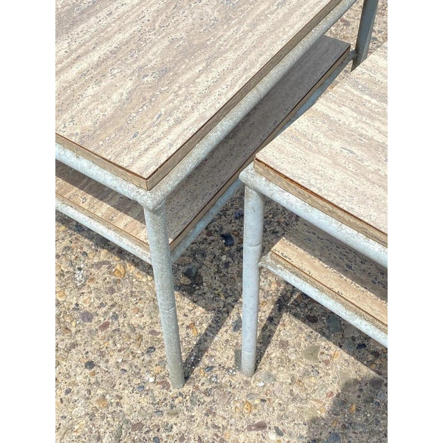 Green Late 20th Century Hauser Hollywood Regency Faux Bamboo Aluminum Metal Pool Patio Sofa Set 5 Pc Set For Sale - Image 8 of 12