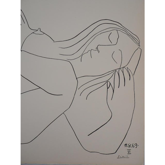 Pablo Picasso Pablo Picasso, Nude Resting, 20th Century, Lithograph For Sale - Image 4 of 7