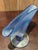1980s Vintage Fenton Blue Iridescent Glass Fan Vase by the Metropolitan Museum of Art For Sale - Image 5 of 6
