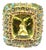 Bochic "Orient" Lemon Quartz, Topaz & Peridot Cocktail Ring Set 18K Gold&Silver For Sale