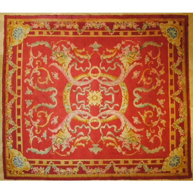 Louis XV Style Red Background Rug, 1890s For Sale - Image 10 of 10