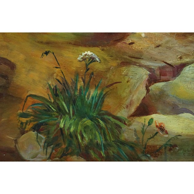 Hans Lang, Post-Impressionist City and Mountains, 1957, Oil Painting on Masonite For Sale - Image 17 of 18