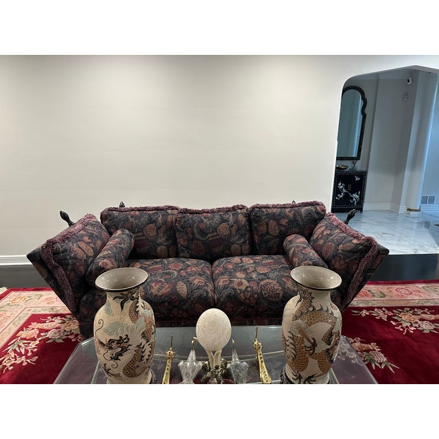 Vintage Custom-Made Tapestry Couch For Sale - Image 15 of 15