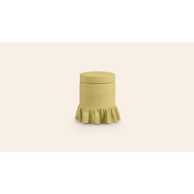 Ochre Aurora Ottoman by Ceraudo For Sale - Image 3 of 6