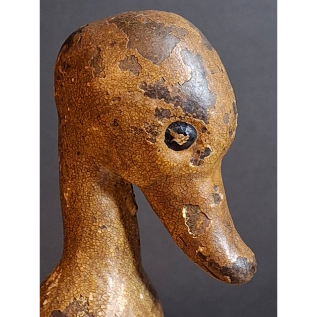 Antique Cast Iron Standing Duck Paperweight Attributed to Hubley C. 1920s Original Paint For Sale - Image 10 of 14