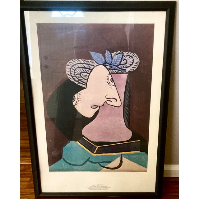 Pablo Picasso Vintage Lithograph After Pablo Picasso LeChapeau De Paille Au Feuillage Bleu For Sale - Image 4 of 6