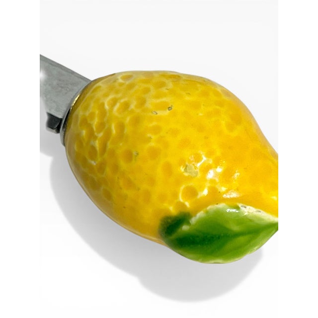 Vintage Stainless Steel Cocktail Spoons With Ceramic Lemon Finials – Lord & Taylor - Set of 6 For Sale - Image 12 of 13