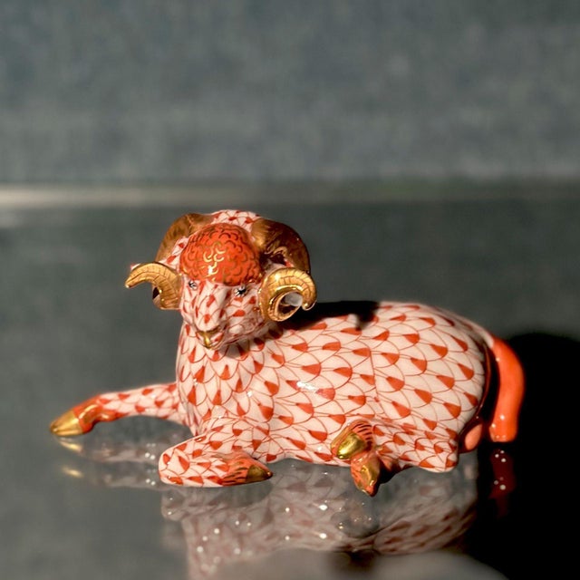 Set of Four Herend Hungary Porcelain Animal Figurines For Sale - Image 4 of 6