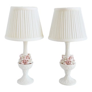 Vintage Capodimonte Style Porcelain Table Lamps - A Pair For Sale