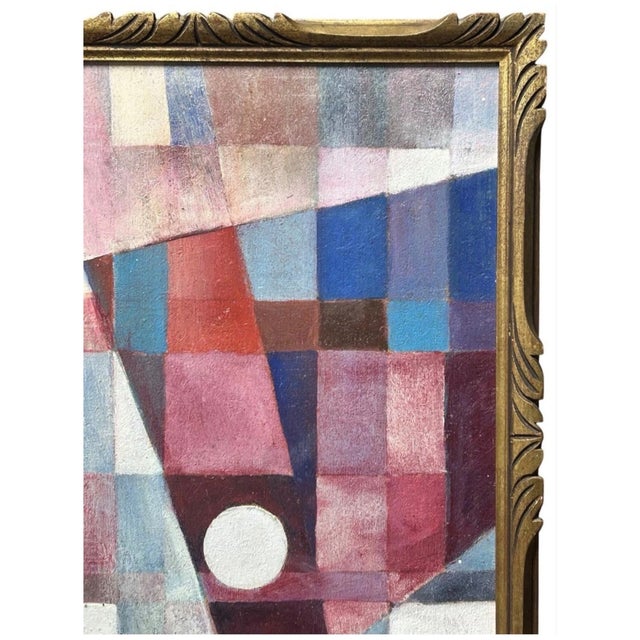Original Vintage Abstract Oil Painting, Framed - Unknown Artist For Sale - Image 4 of 4