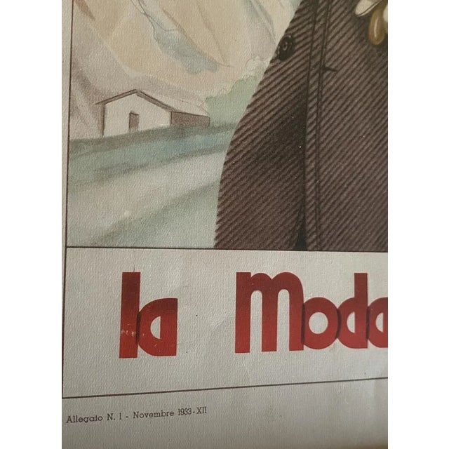 La Moda Maschile, Set of 6 Framed Original Illustrations of Mens Fashion 30s, Italy, 1920s For Sale - Image 8 of 11