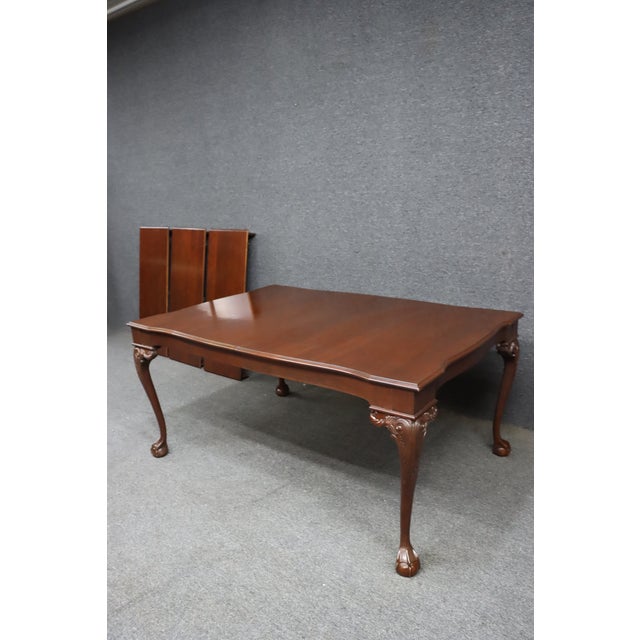 Late 20th Century Harden Cherry Claw-and-Ball Extension Dining Table With Leaves For Sale - Image 5 of 16
