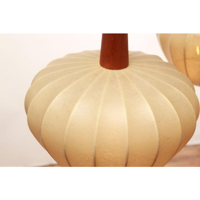 5-Flame Cocoon Lamp in Teak, 1965 For Sale - Image 6 of 14