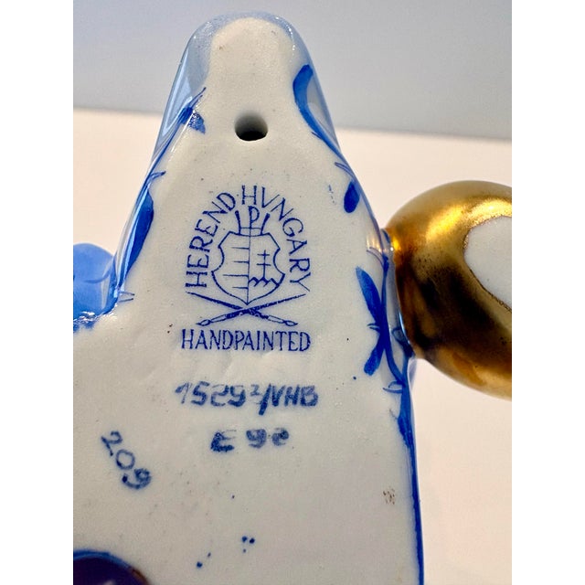 Ceramic Late 20th Century Herend Goose With Golden Egg For Sale - Image 7 of 9